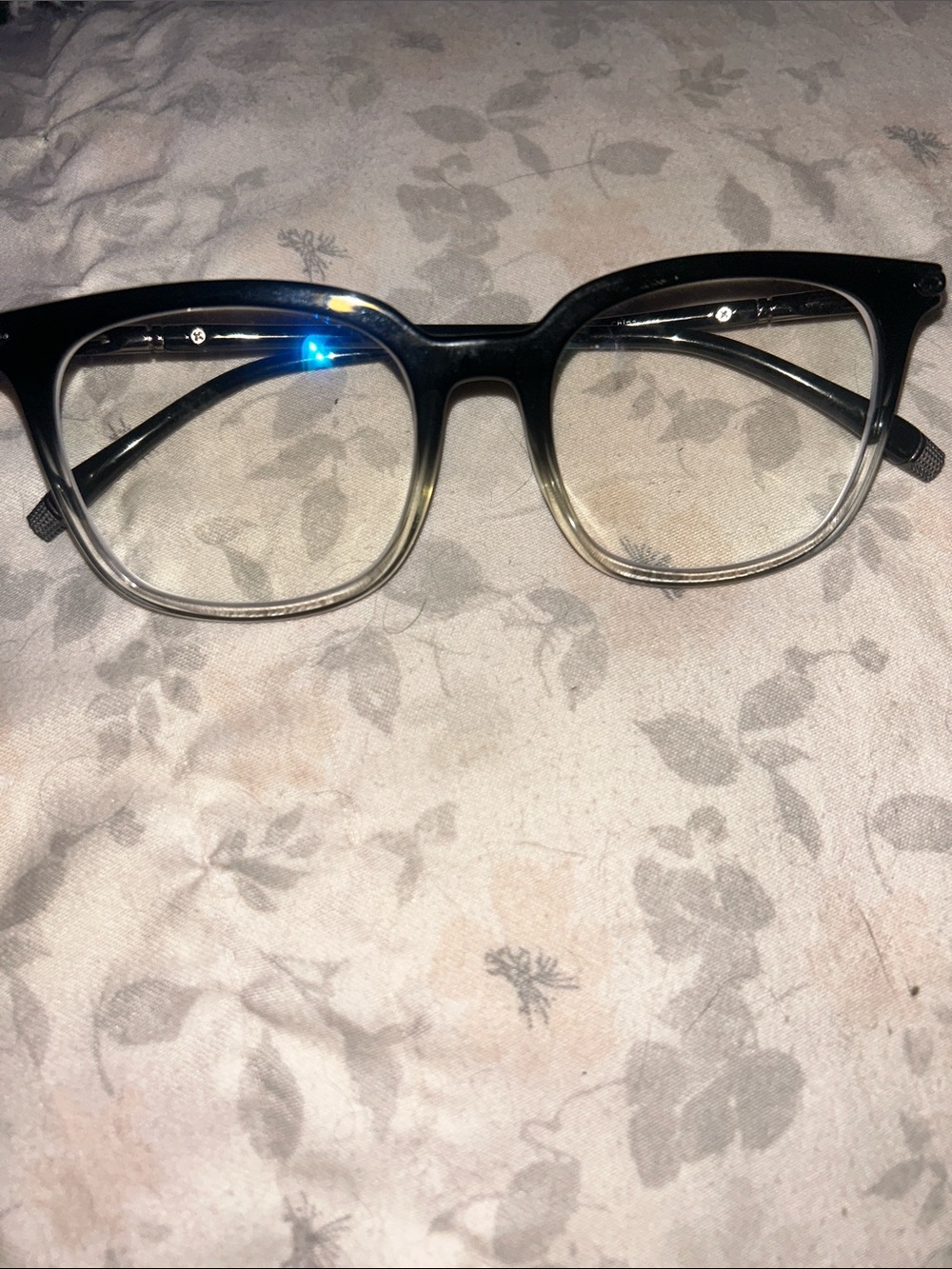 Black to Clear Ombre Square Glassesu by CHLOE.